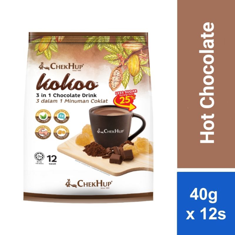 

CHEK HUP Kokoo 3in1 Hot Chocolate Drink Malaysia (40g x 12 sachet)