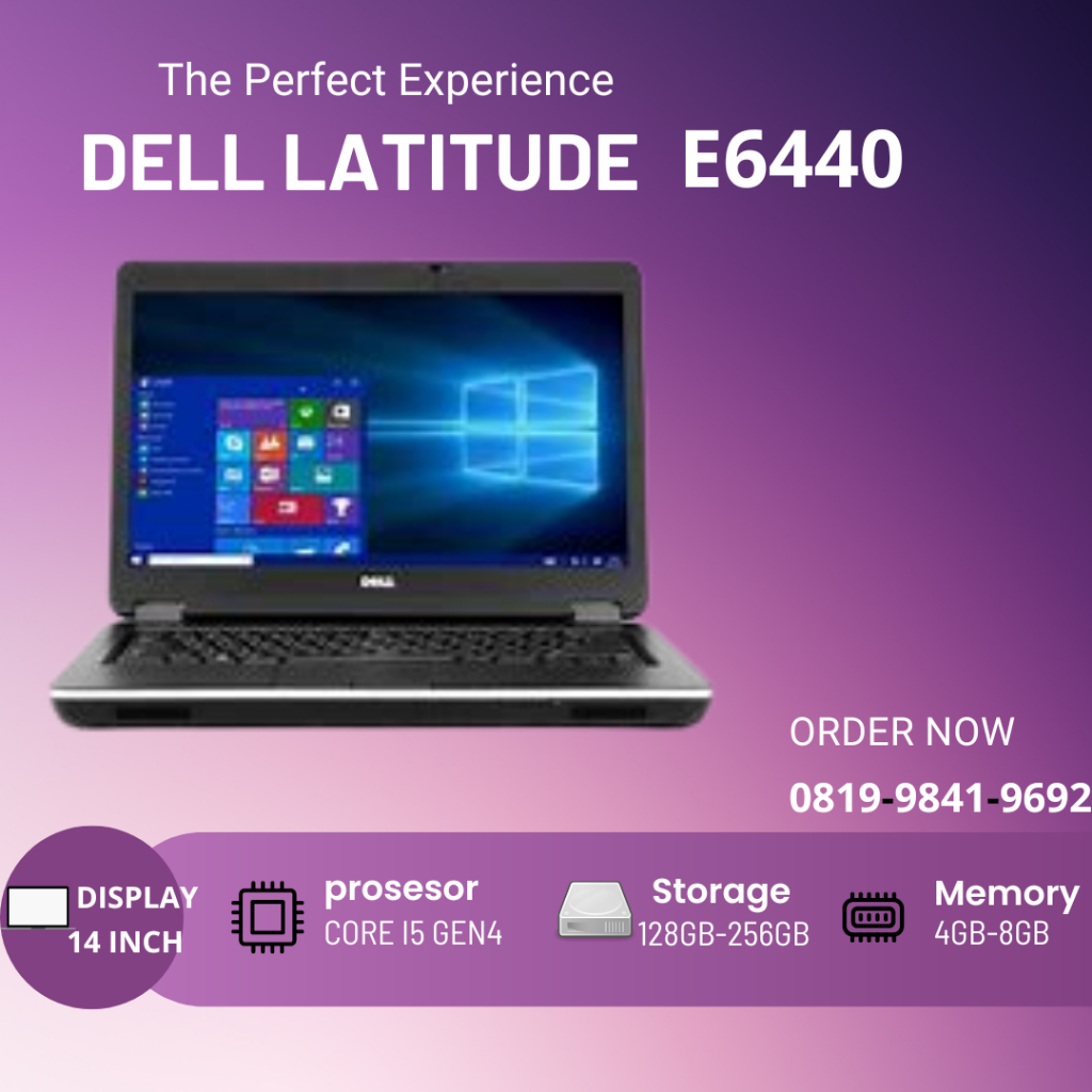 Laptop Dell Latitude E6440 core i5 Ram 8GB Ssd 25GB bergaransi