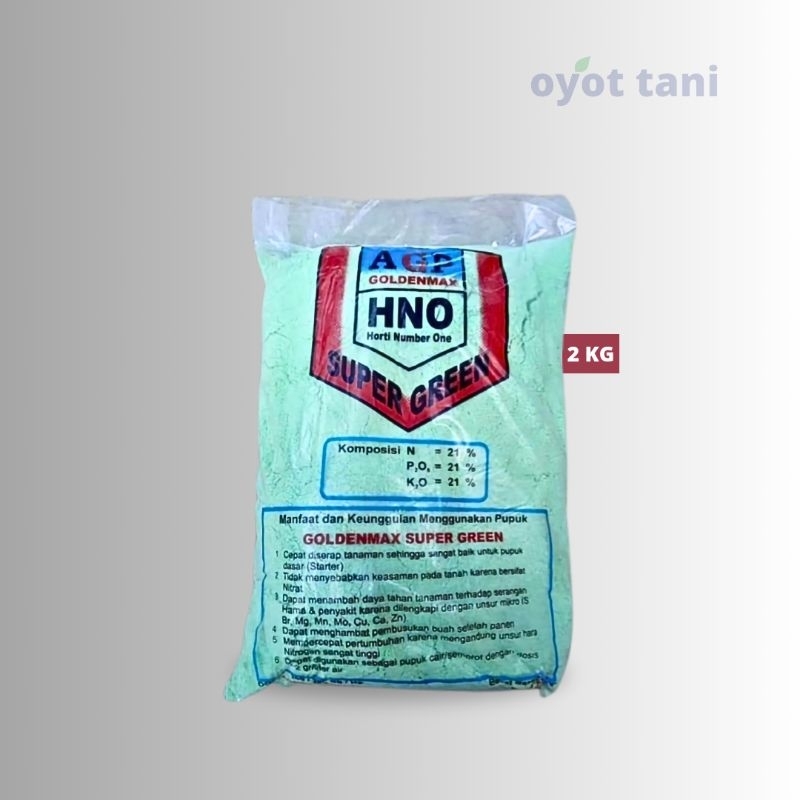 AGP Goldenmax HNO Super Green 2Kg (Original) | NPK 21-21-21 | Bisa Digunakan sebagai Pupuk Dasar (St