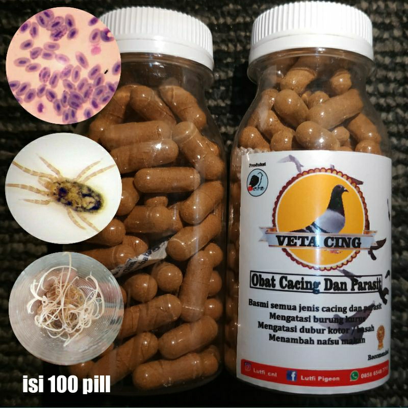 Obat cacing merpati,vetacing isi 100 - jamu cacing merpati - obat cacing unggas