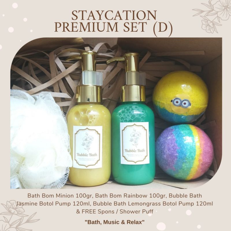 NEW Set Hampers STAYCATION / HONEYMOON : Bath Bom / Bubble Bath / Bath Salt / Soap Bar / Spons