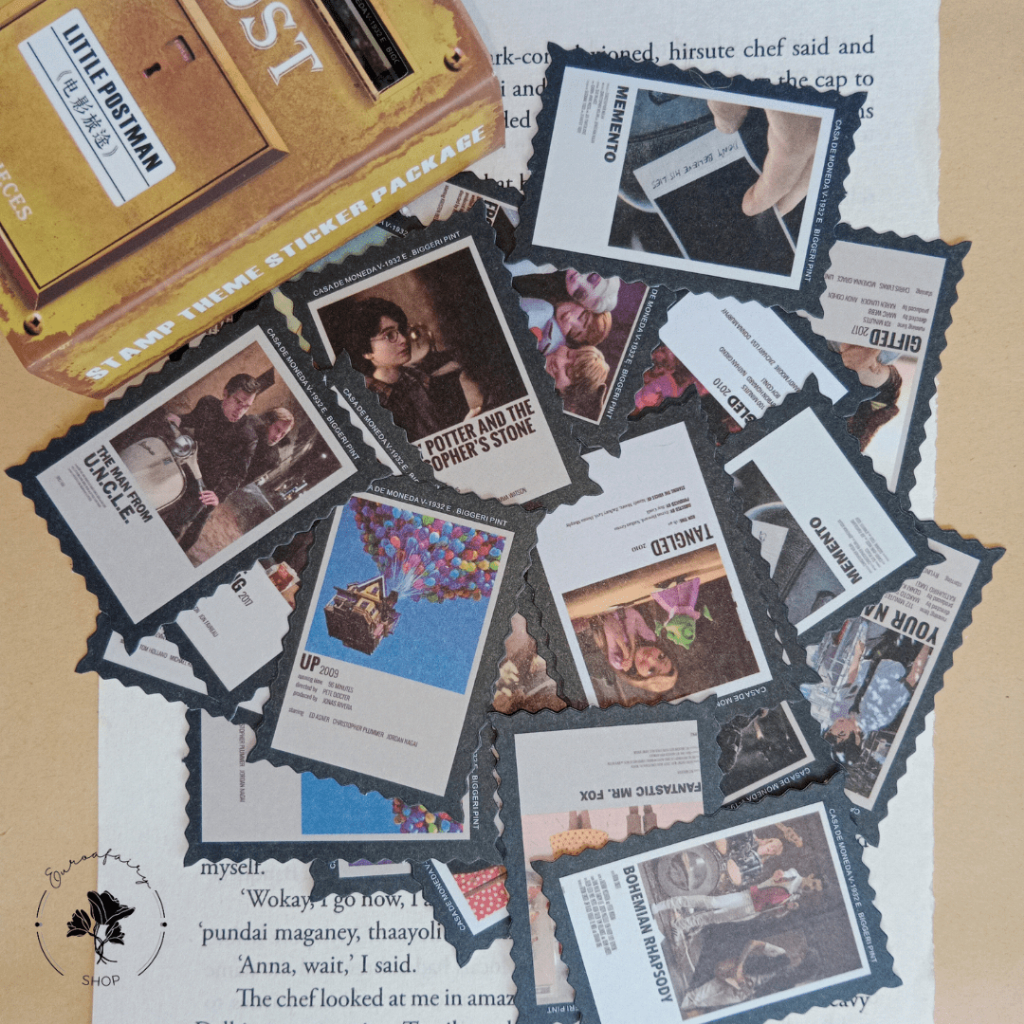 

Vintage Stamps Sticky Paper for Deco / Retro Stationery Movie Journey Version