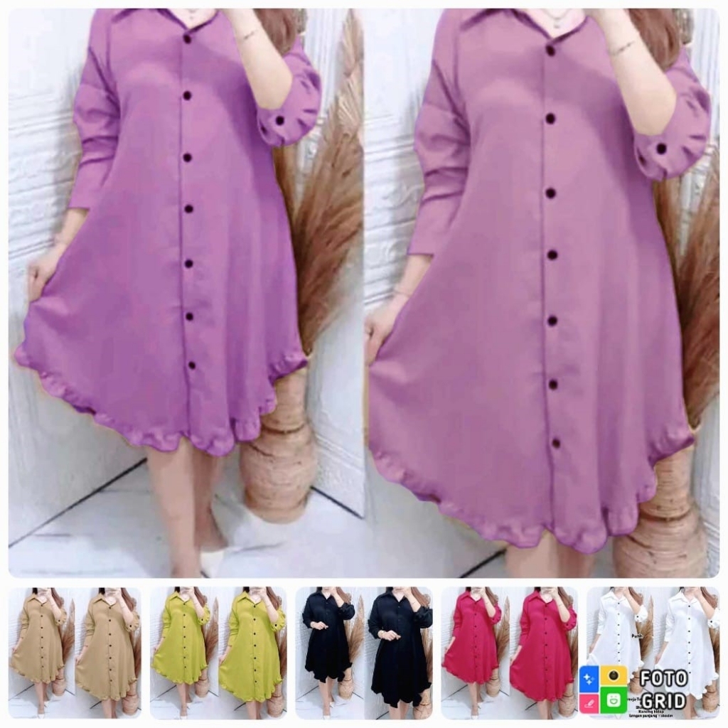 Tunik Wanita Rempel Bawah /Tunik Jumbo Polos /Tunik Katun Premium