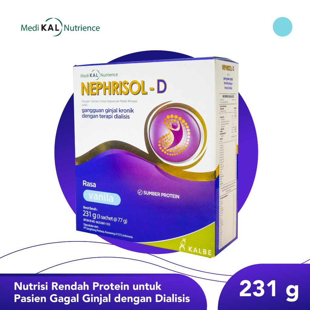 

Bundle 24 Box Nephrisol D Vanila 231 gr - Nutrisi Rendah Protein Pasien Gagal Ginjal