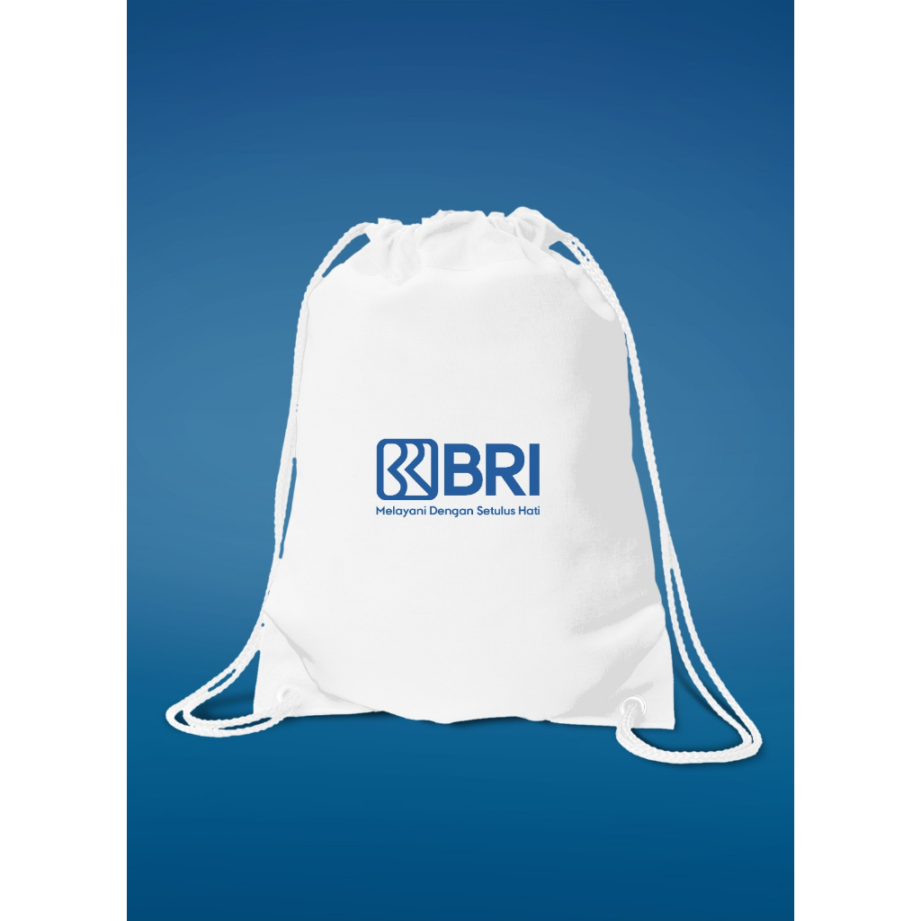 String Bag Custom Logo BANK BRI / Tas Serut Custom Murah / Tas Custom Satuan / Tas Bingkisan