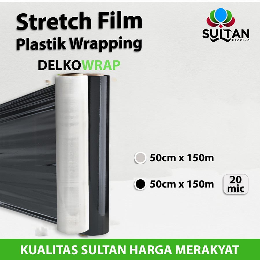 Stretch Film 50cm x 150m Plastik Wrapping Delko Wrap Termurah Satuan