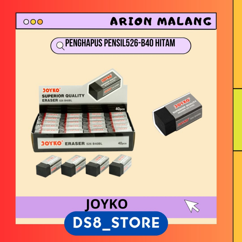 

Penghapus Pensil / Eraser Hitam 526-B40 JOYKO