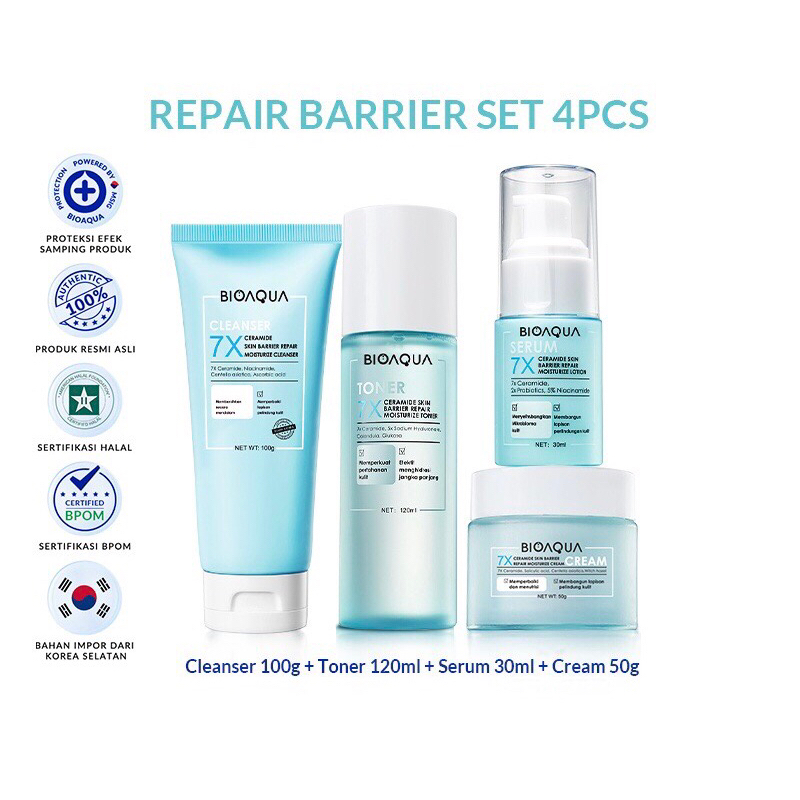 BIOAQUA 7X Ceramide Skincare Paket Repair Barrier Set BPOM