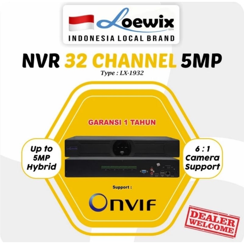 LOEWIX DVR 32 CHANNEL LX-9032 XMEYE32CH UP TO 8MP SUPPORT 4 HARDDISK