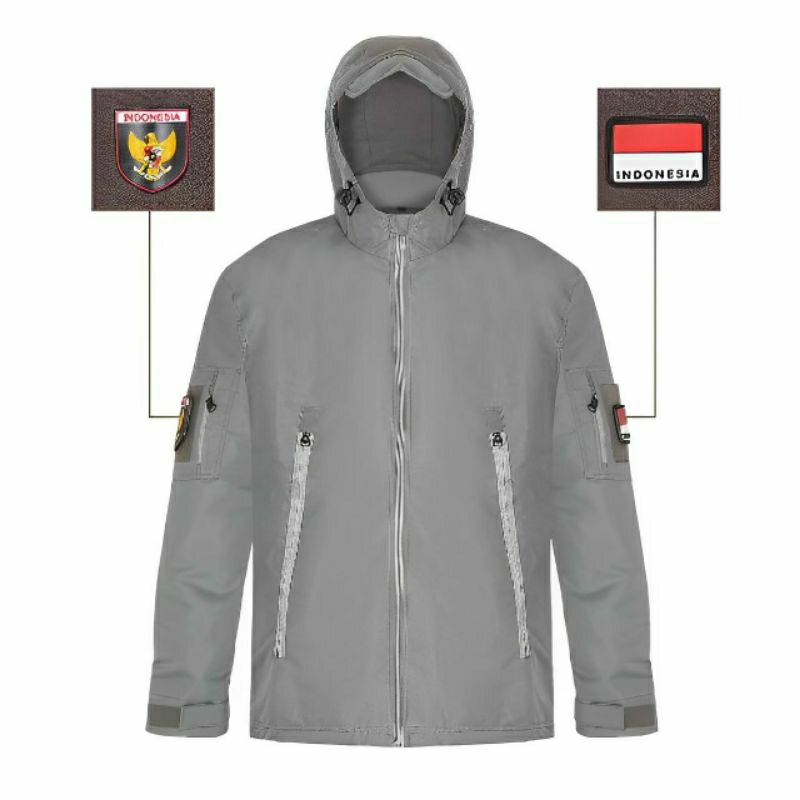 Jaket Tactikal Militer Bahan Parasut Tebal / Jaket Parasut Tactikal  Pria Wanita