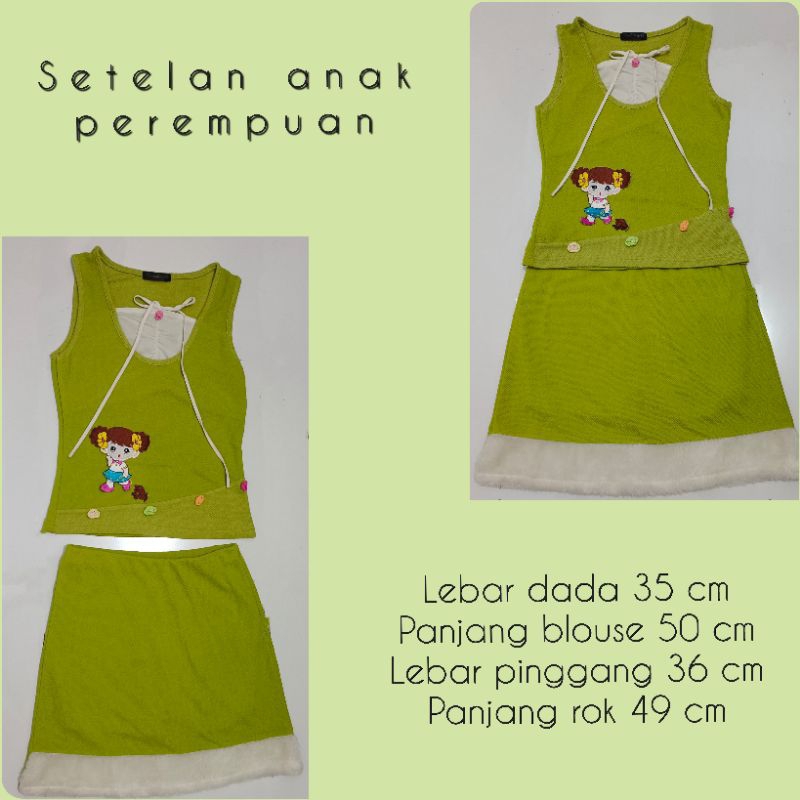 preloved setelan anak perempuan / baju anak / setelan anak / rok n blouse