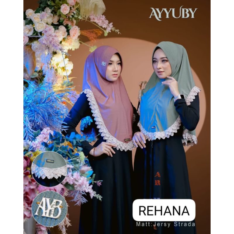 Rehana ayyuby bergo daily simple Jersey renda premium