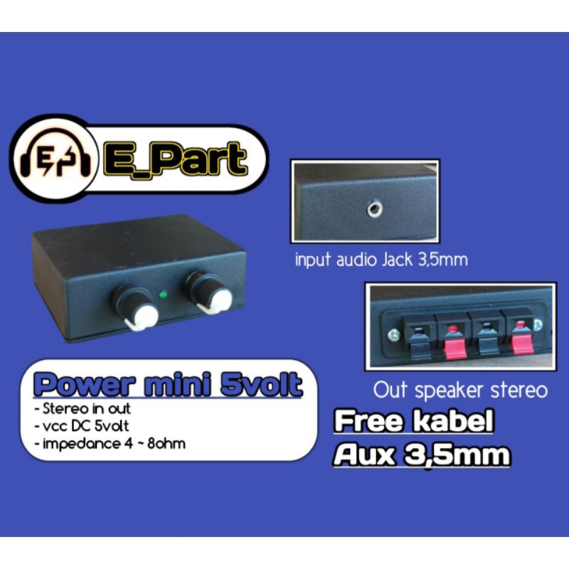 power amplifier mini 5volt stereo Class D