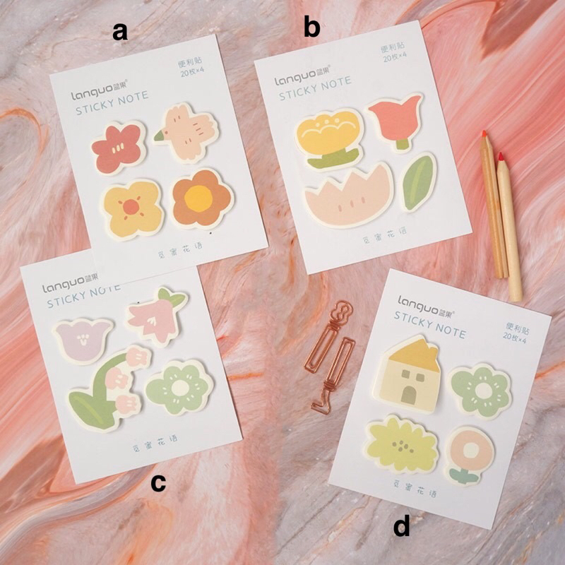 

flowers memo sticky note notepad not paper / memo bentuk bunga