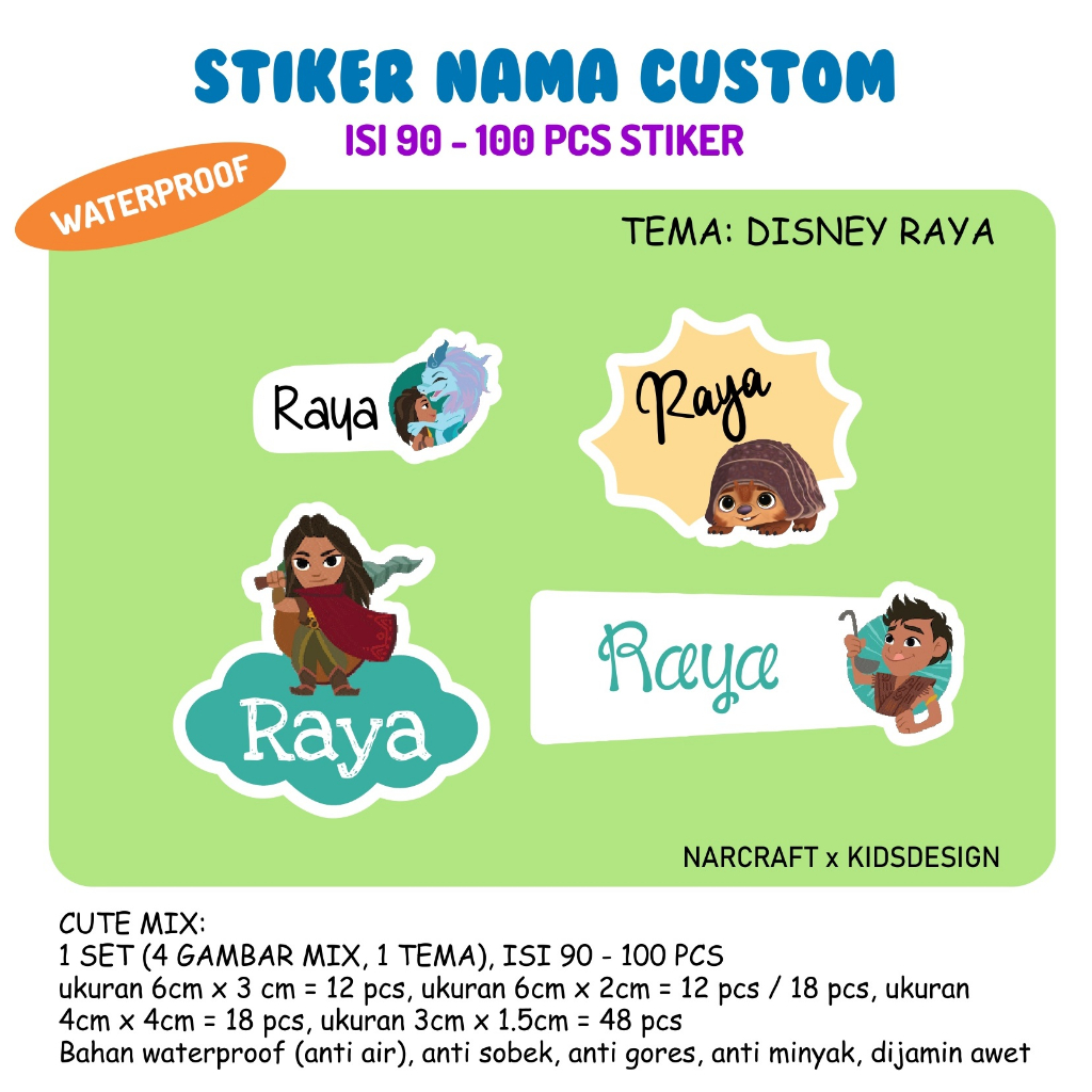 

[NARCRAFT] 90-130 PCS STIKER NAMA ANAK / STIKER LUCU