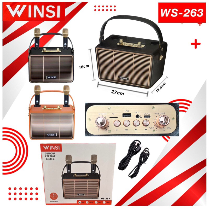 Speaker Bluetooth WINSI WS-263 TWS + 2 Mic WS263