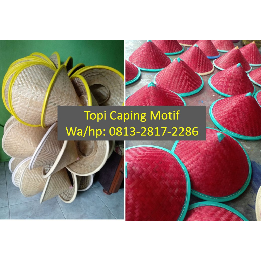 Topi Caping Merah Putih, Caping Warna 17-an, Caping Petani Tali Leher
