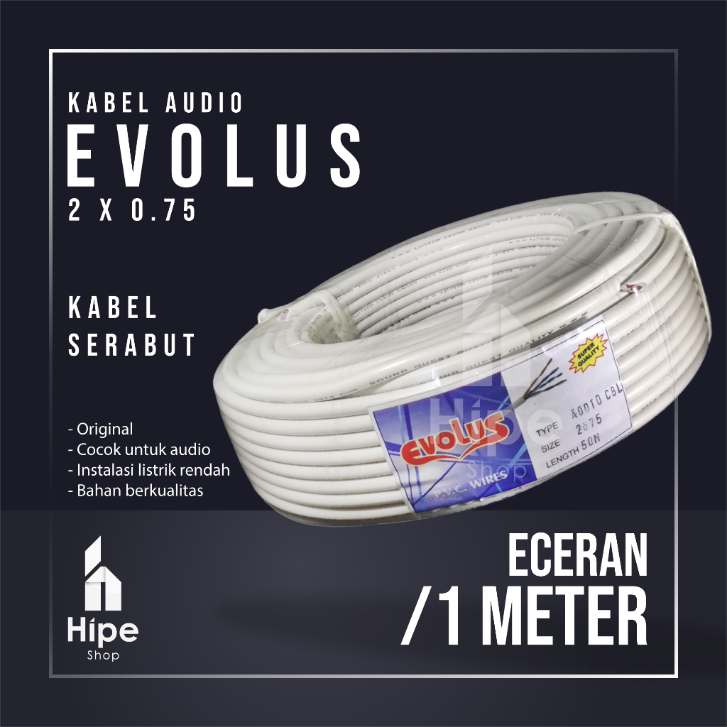 Kabel Audio Evolus 2x0.75 Serabut / Electrical audio Speaker cable