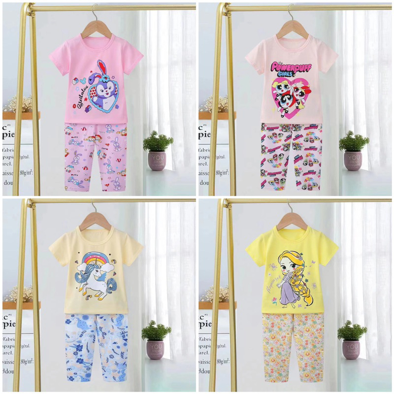Piyama Anak Impor Ku Bao Lengan Pendek Girl