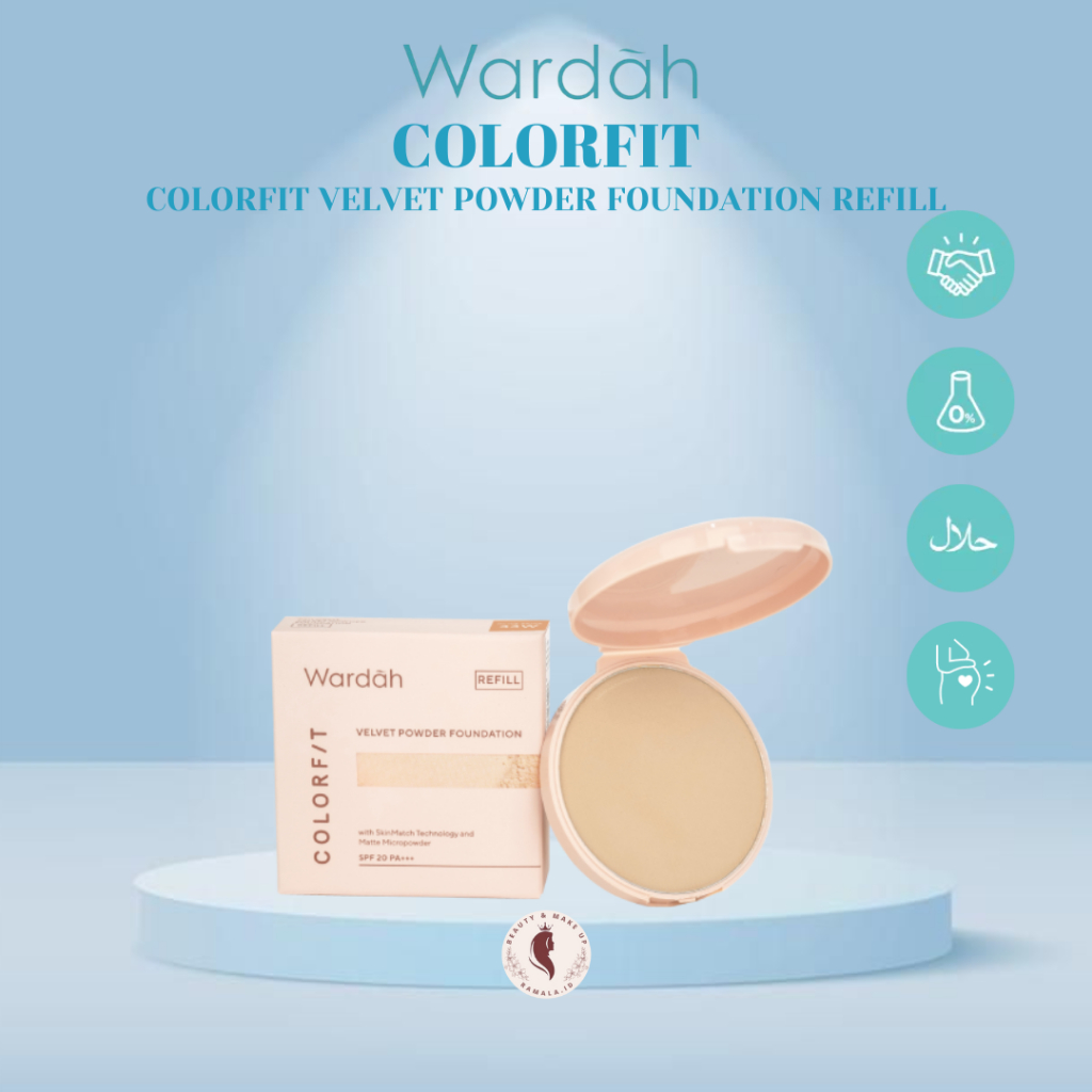 BARU Wardah REFILL Colorfit Velvet Powder Foundation | Bedak Padat/Two Way Cake/TWC/Compact