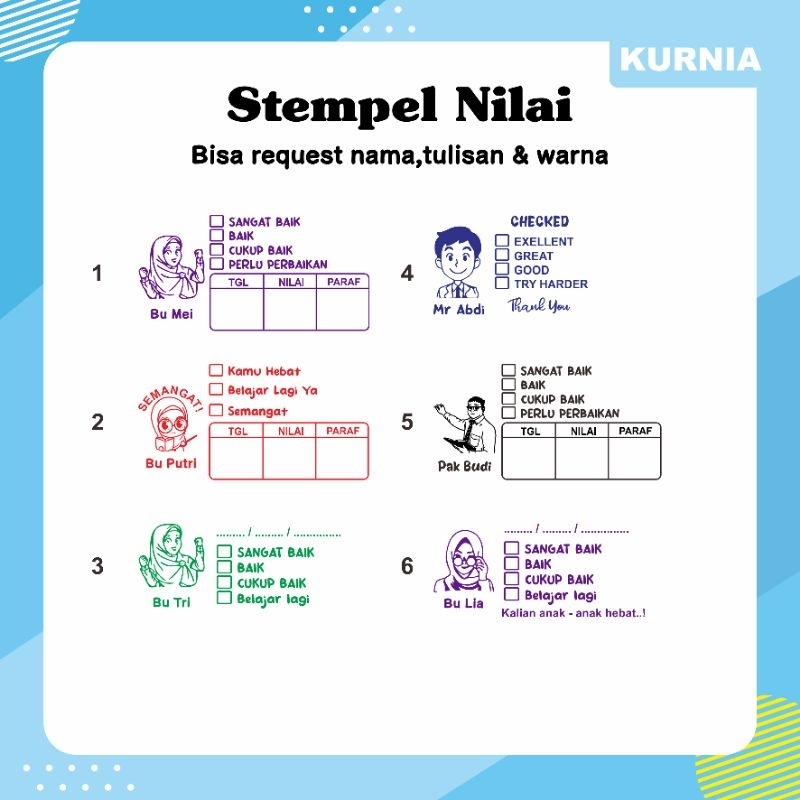 

Stampel Nilai Guru, Penilaian,Koreksi, Rewerd Murid sekolah