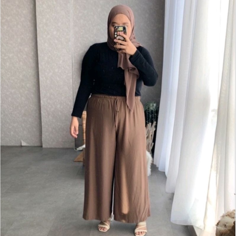 Celana Kulot Jumbo Wanita Oversize Bahan Moscrepe Premium