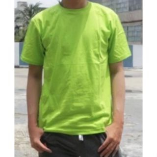 Kaos polos Hijau Stabilo lengan pendek Unisex (M Size)