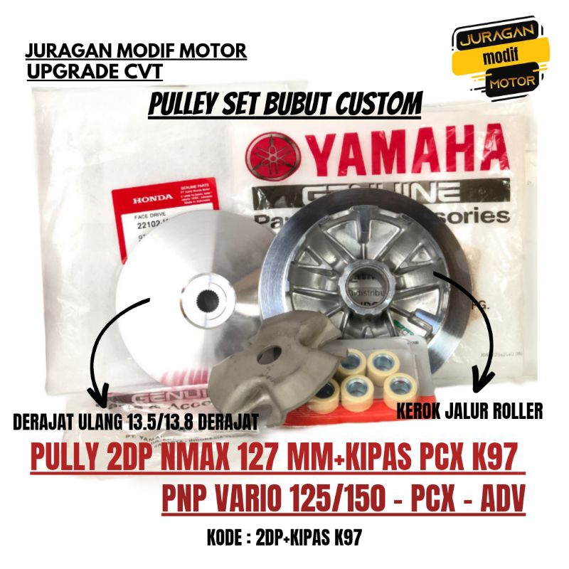 PULLEY BUBUT NMAX PNP  VARIO 125/150 - PCX ADV 150/160 KERUK JALUR ROLLER DERAJAT ULANG 13.5/13.8 DE