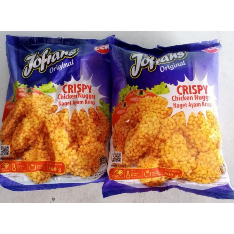 

500 GRAM NUGET JOFRANS NUGGET CRISPY AYAM Naget Love NAGET CRISPY BUBBLE CRUMB FROZEN FOOD