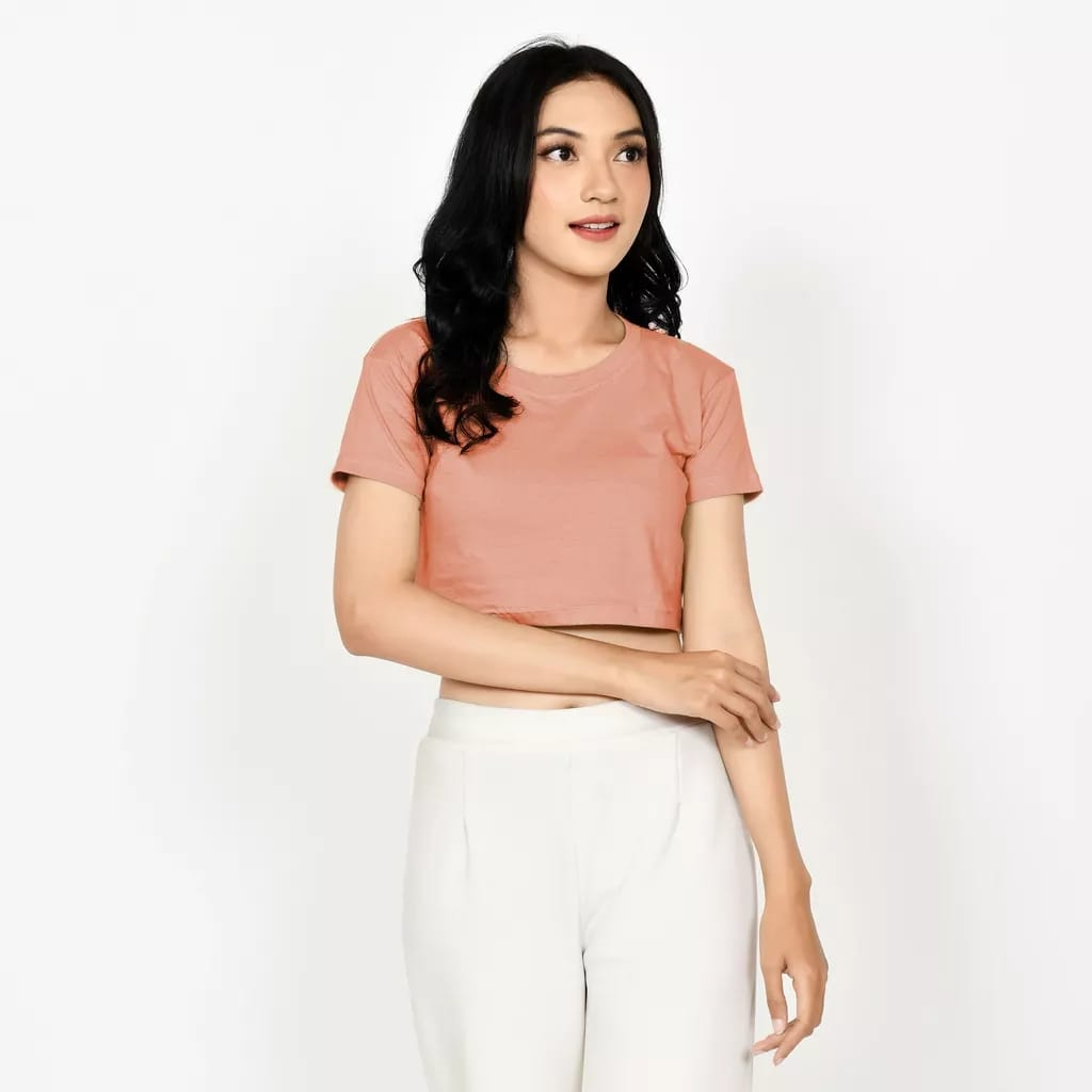 Loose Crop Top | Baju Kaos Polos Crop Atasan Wanita | Maimon Grosir