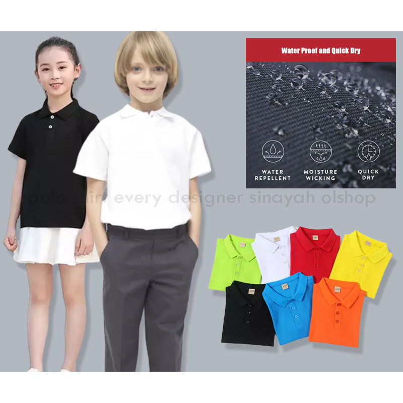 Sinayah - Baju Kaos Krah Polo Anak Anak / Kaos Polo Polos Lengan Pendek / Baju Polos Anak Unisex 1-1