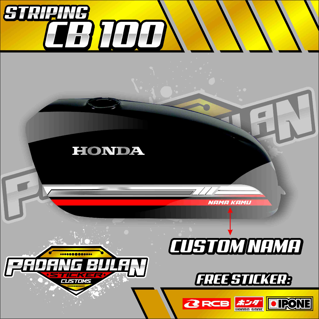 STRIPING VARIASI CB 100 CUSTOM / STICKER LIST CB 100 CUSTOM