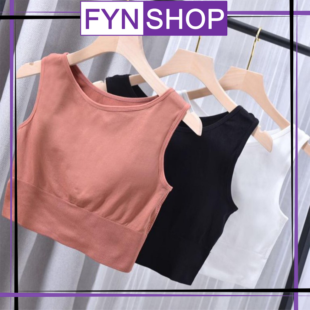 Fynshop ♛ UW48 Tanktop Bra Crop Top Bra Yoga Fashion Korea