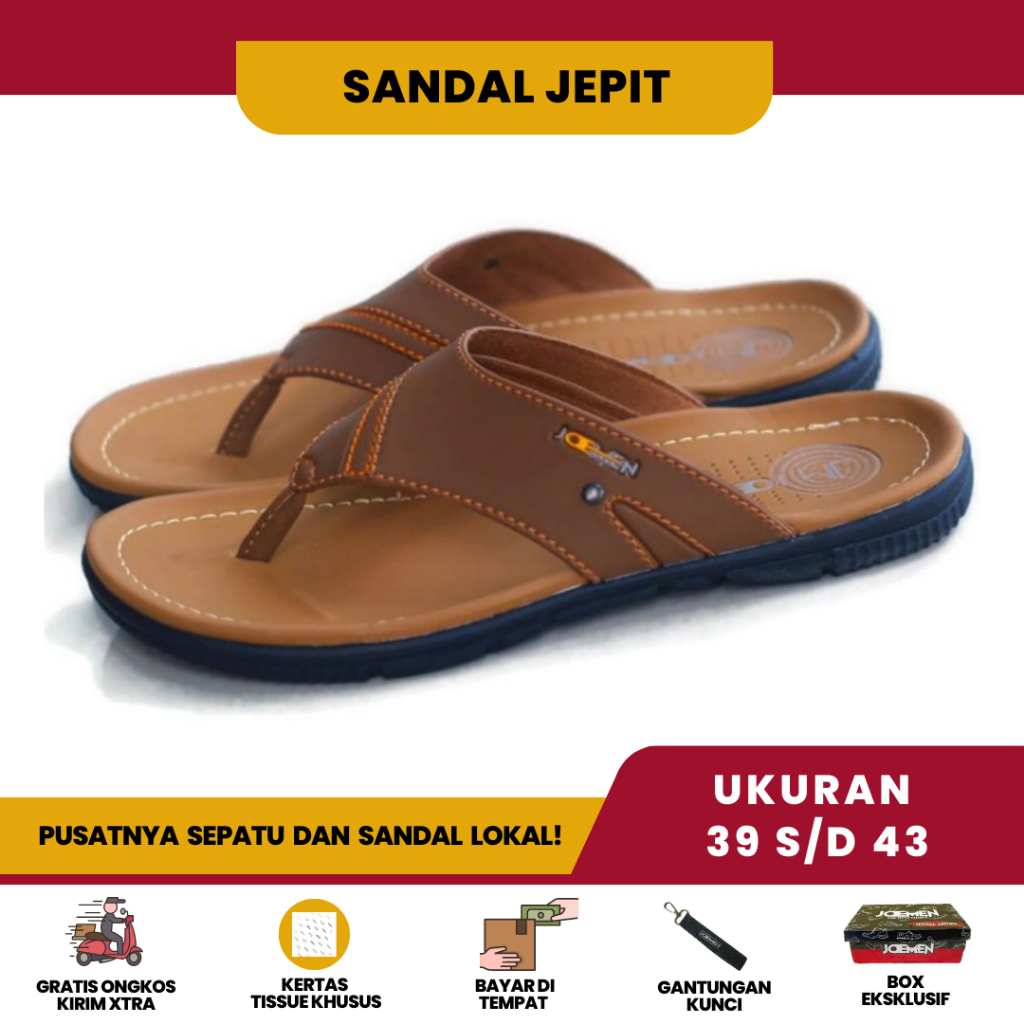 Palapa Sandal Sendal Pria Jepit Kulit Joemen S61 S 61 Cowok Cowo Laki Laki Dewasa Kekinian Empuk Ana
