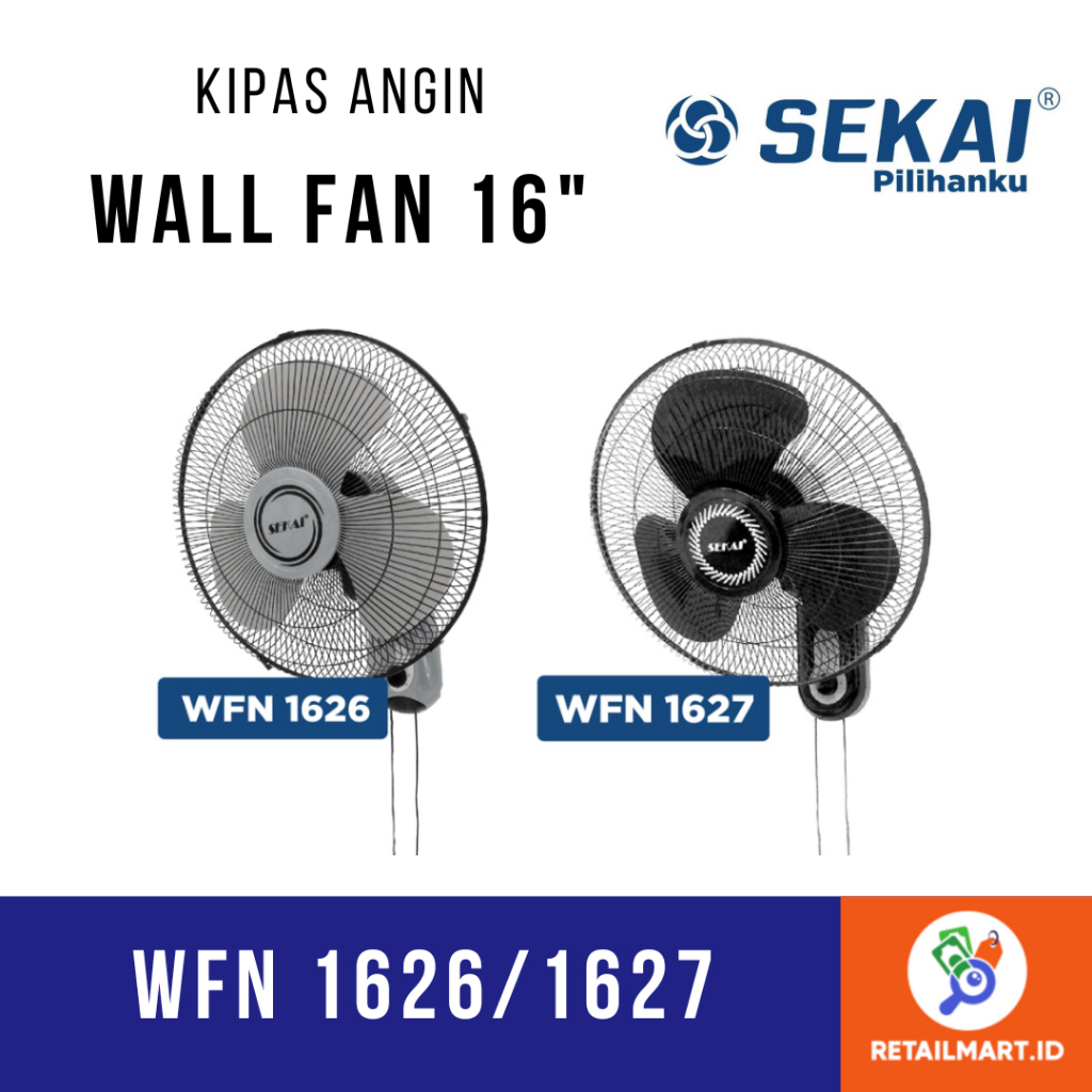 SEKAI: WFN-1626/WFN-1627 WALL FAN 16 INCH