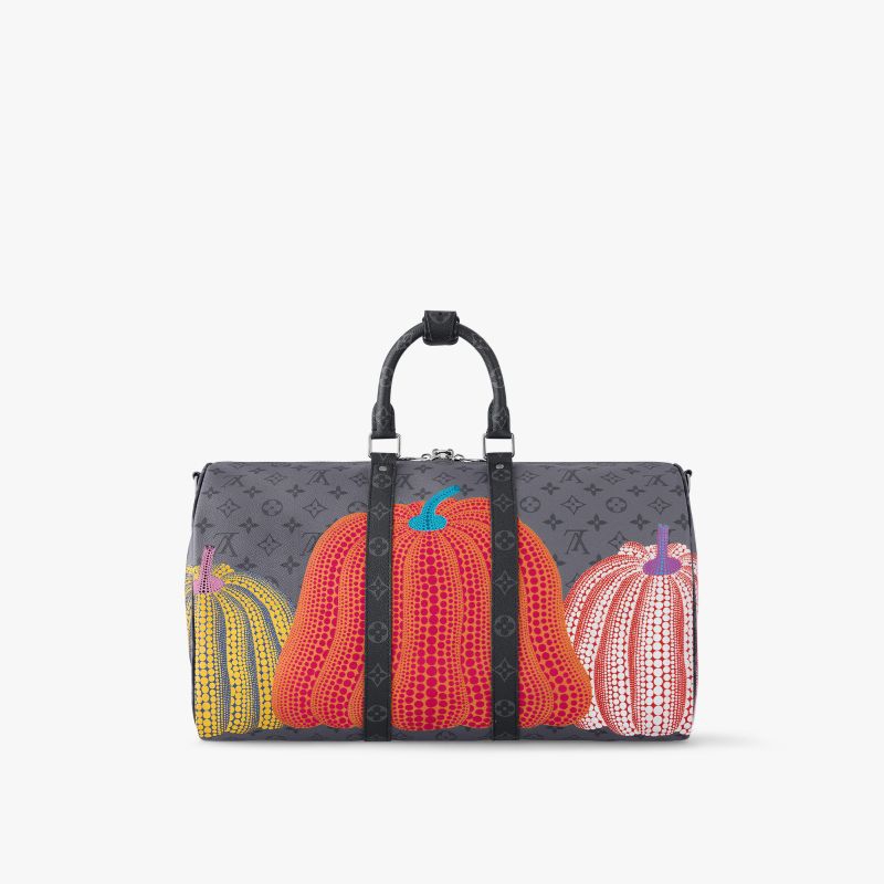 TRAVEL BAG x-YK KEEPALL 45 MONOGRAM COLORFULL PIMPKIN ORANGE PREMIUM PRINTED 3LV1