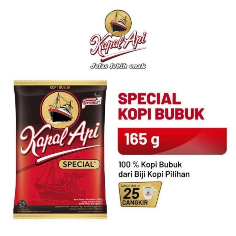 

Kopi Kapal Api 165gram Kopi Hitam Nikmat Dan Wangi Special Dandeshop