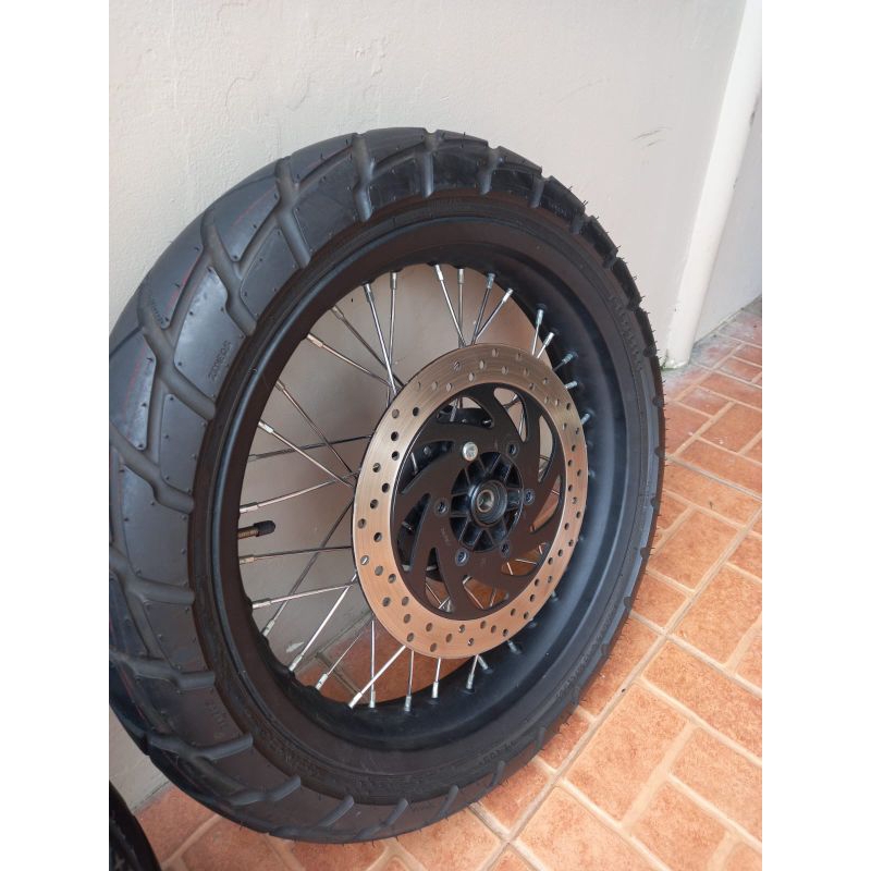 Velg Jari jari Rossi Fullset + Ban Zeneos Turino PnP Yamaha XSR 155,  dengan ukuran Depan 120/70 dan
