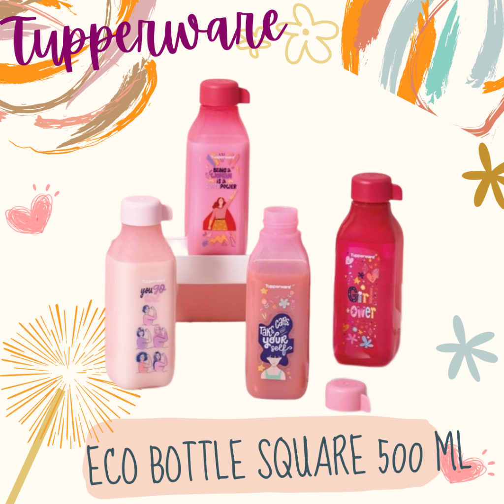 Tupperware Eco Bottle Square 500 ml/ Girl Power Bottle