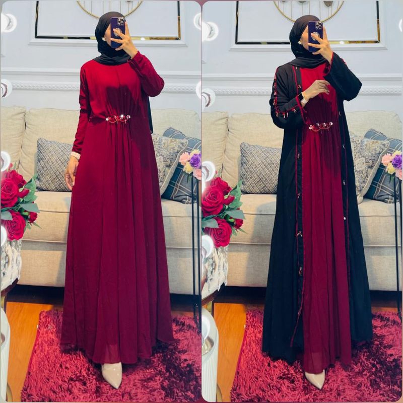 GAMIS ARAB BAHAN CERUTY PAYET ||| GROSIR TERMURAH