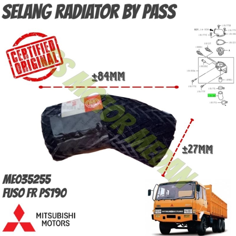 SELANG RADIATOR BY PASS FUSO FIGHTER PS190 ME035255
