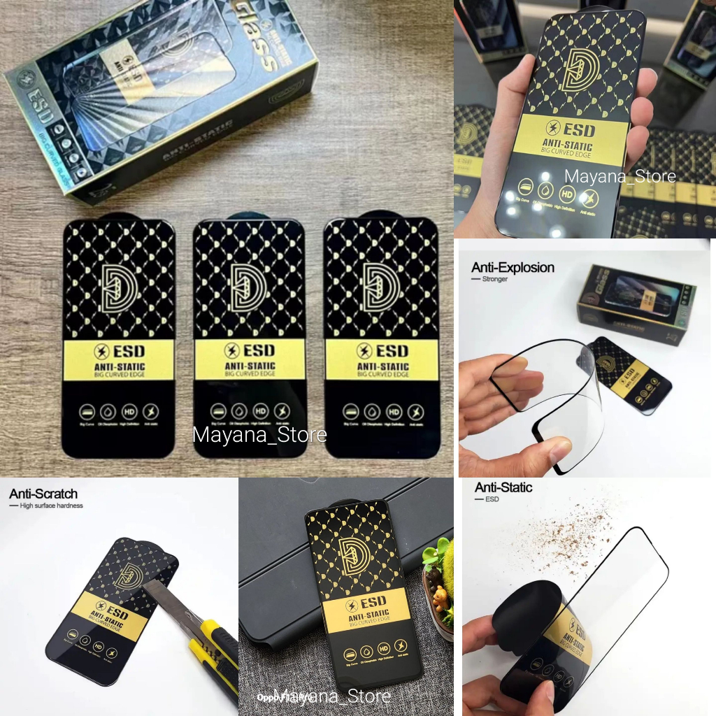 New ORI  Tempered Glass ESD Anti Static Full Cover OPPO REALME 10 9 9i 9 PRO+ 7 7-PRO 7i 6 6PRO 8 8i