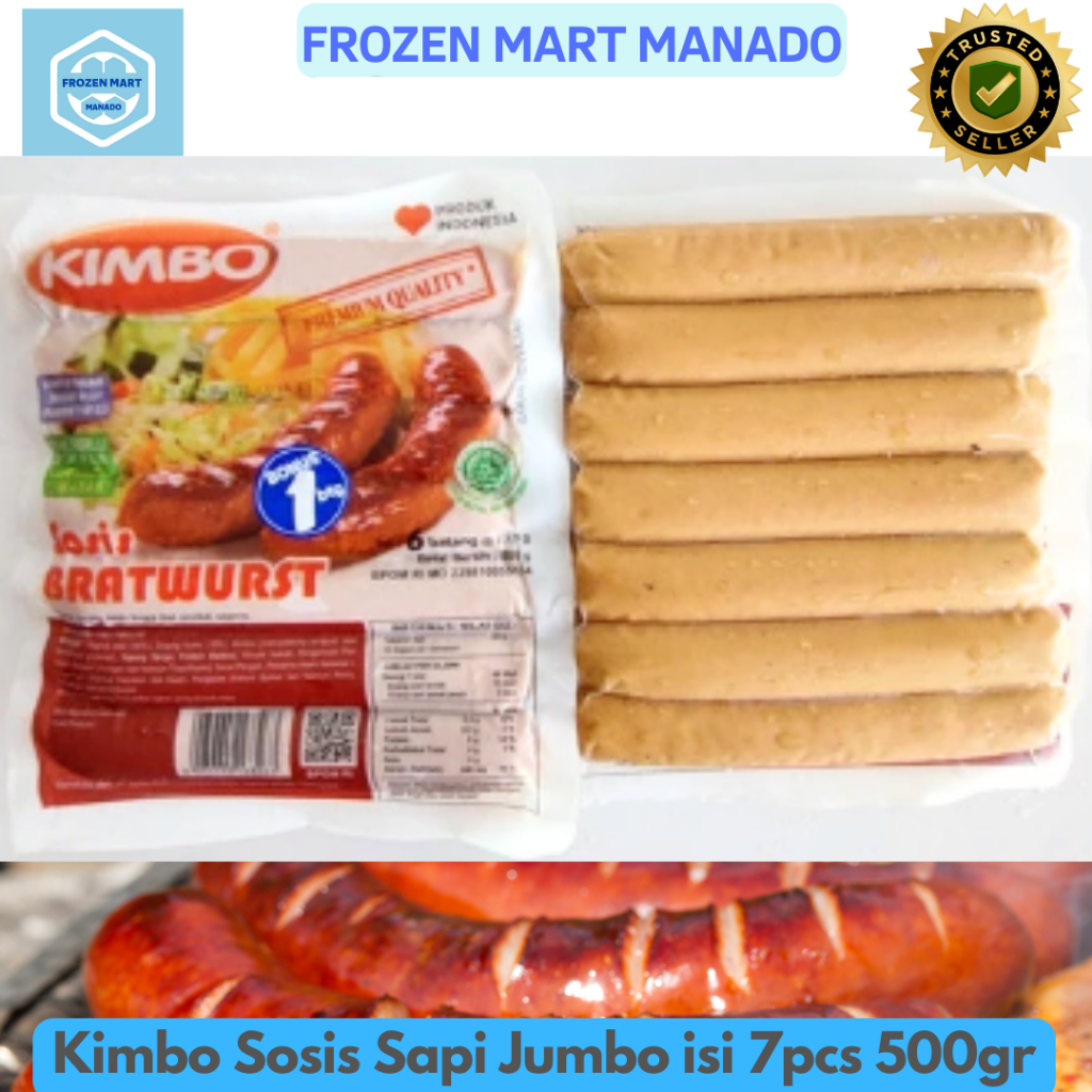 

Kimbo Sosis Sapi Jumbo isi 7pcs 500gr - Frozen Mart Manado (Frozen Food Manado)