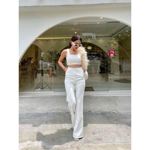 [ORI/AUTHENTIC] 103 PROMTHONG Celana Panjang Cutbray High Waist Zipper Samping Wanita Import Premium