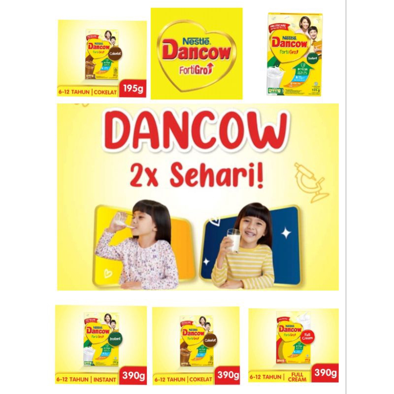 

Dancow / Dancow Fortigro / untuk anak 1tahun ke atas / Fortigro / Nestle Dancow FortiGro Susu Bubuk Full Cream/instan/coklat 195g/390g