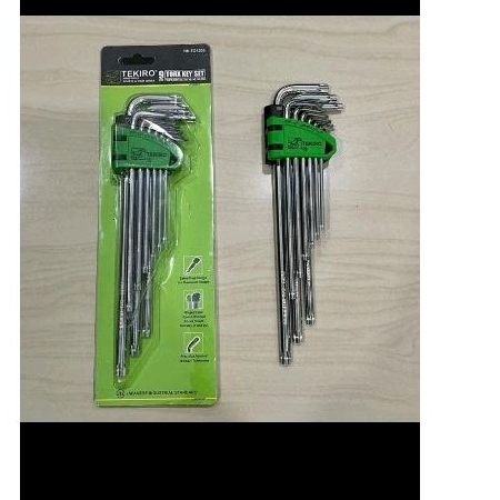 torx key set tekiro 9pcs kunci L set bunga bintang 9 pcs tekiro