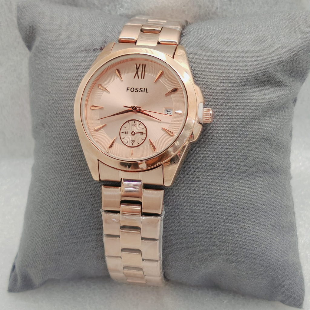 Promo - Jam Tangan Wanita F1857Et Tanggal Aktif Tali Rantai Free Box & Baterai Cadangan