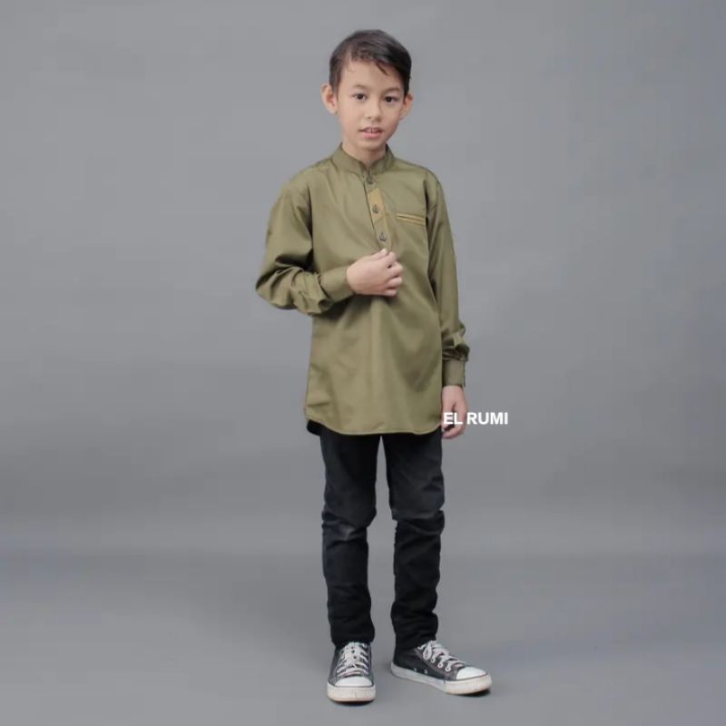 Koko toyobo Elrumi terbaru Anak motif VEKSANA bisa kopelan ayah