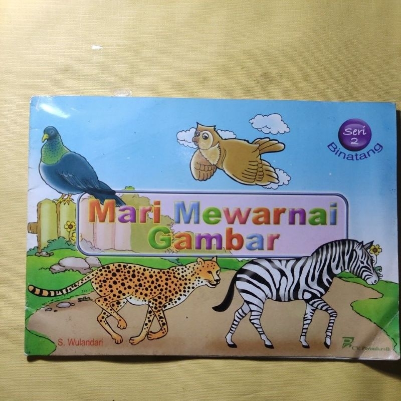 buku seri anak mewarnai gambar binatang