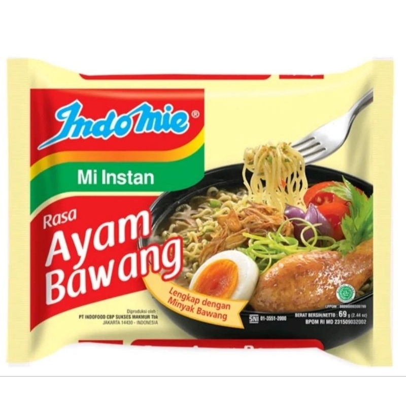 

Indomie ayam bawang 69 gram asli